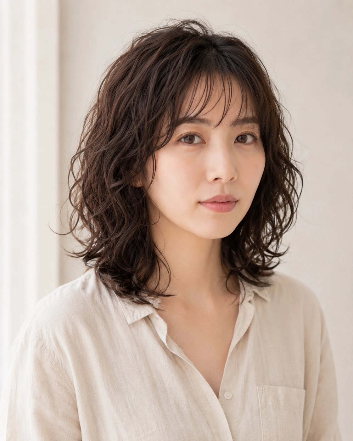 逆三角形に似合いやすいカールレイヤー